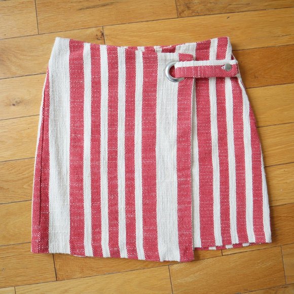 Free People It's a Wrap Striped Mini Skirt, Size Small - Picture 8 of 16